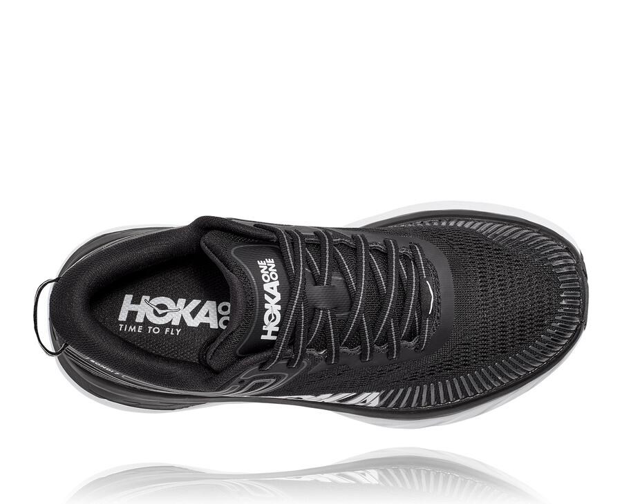 Hoka One One Bondi 7 Löparskor Dam - Svarta/Vita - PBTWV-9164